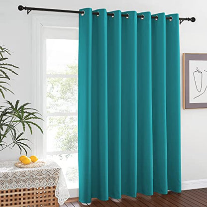 NICETOWN Room Divider Heavy Curtain Screen Partitions, Basement Hospital Medical Clinic Spa Lab Cubicle Divider Privacy Screen, Patio Door Curtain (Peacock Blue, 1 Panel, 8.3ft Wide x 10ft Long) - color: Peacock Blue, size: 100"W x 120"L (Pack of 1)