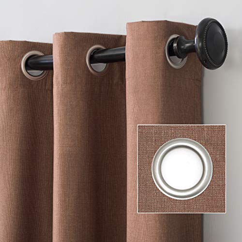 Sun Zero Columbia 2-Pack Thermal Energy Saving 100% Blackout Grommet Curtain Panel Pair, 50" x 63", Cedar - color: Cedar Orange, size: 50"W x 63"L (Pack of 2)