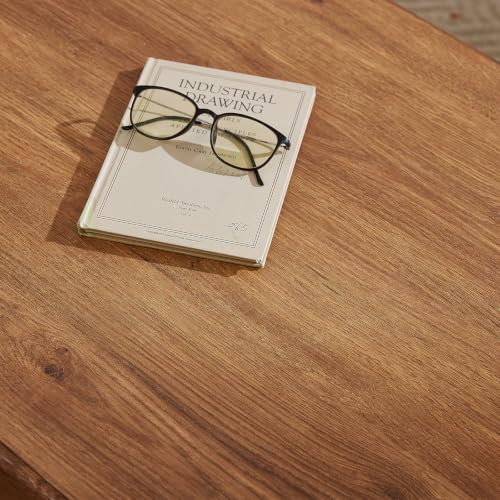 Farmhouse Coffee Table Set of 3, Brown | Rustic Wood 3 Piece Coffee and End Table Sets with Open Shelf for Living Room - color: Brown