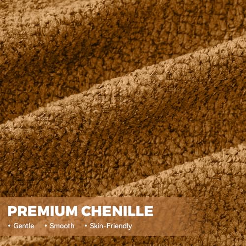 107" Boneless Couch with L - Shaped Chaise, Modern Chenille Modular Sectional Sofa with Tufted Design, Comfy Upholstered Sofa, No - Assembly Sectional Couch, Orange-Brown - color: Orange-brown