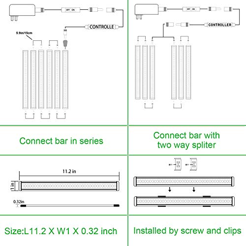 AIBOO LED Under Counter Light Rigid Bar Kit, Plug in Corded 12V LED Under Cabinet Lighting Dimmable with Switch for Counter Shelf Showcase Display Lighting (6 Panels,Daylight White) - size: 6-Bar-Kit