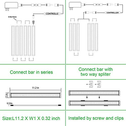 AIBOO LED Under Counter Light Rigid Bar Kit, Plug in Corded 12V LED Under Cabinet Lighting Dimmable with Switch for Counter Shelf Showcase Display Lighting (6 Panels,Daylight White) (Pack of 2) - size: 6-Bar-Kit (Pack of 2)
