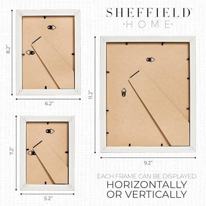Sheffield Home 4 Piece Gallery Wall Frame Set, 8x10 Inch, 5x7 Inch, and 4x6 Inch, Light Natural - color: Light Natural, size: 8x11, 5x7, 4x6 Inch
