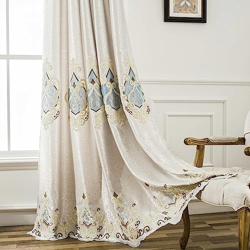 Simple Chenille Jacquard Blackout Window Elegance Curtains/Drapes/Panels/Treatments for Bedroom Living Room,Top Grommets, Two Panels, W54 x L96 inch - color: C1, size: 54"W x 96"L (Pack of 2)