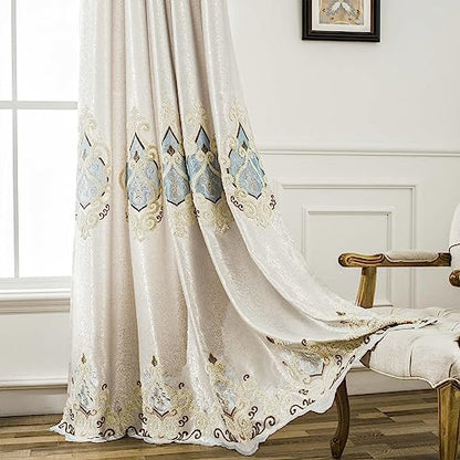Simple Chenille Jacquard Blackout Window Elegance Curtains/Drapes/Panels/Treatments for Bedroom Living Room,Top Grommets, Two Panels, W54 x L96 inch - color: C1, size: 54"W x 96"L (Pack of 2)