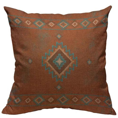Throw Pillow Covers Western Southwest Canyons Desert Copper Turquoise Petroglyph Tribal Cotton Linen Decorative Square Pillowcases Cushion Cover 18 X 18 Inch - color: Multi 12