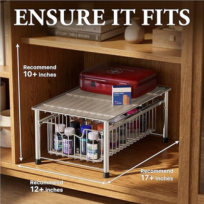 Simple Houseware Stackable Basket Drawer, Chrome - color: Chrome, size: 1-tier