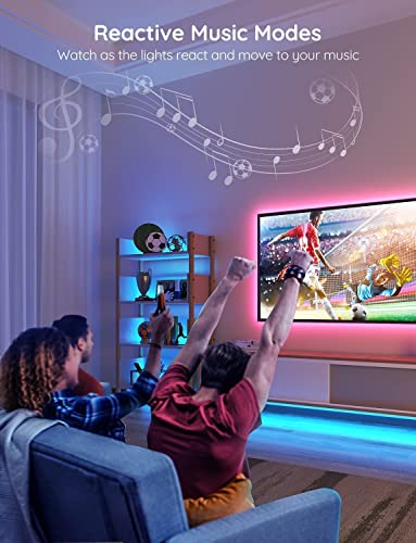 Govee RGB WiFi Led Strip Lights, 16.4ft Smart Led Lights with Music Sync Works with Alexa & Google Assistant, Smart Light Strip for Bedroom, Party, Eaves (ETL Certified Adapter Included)