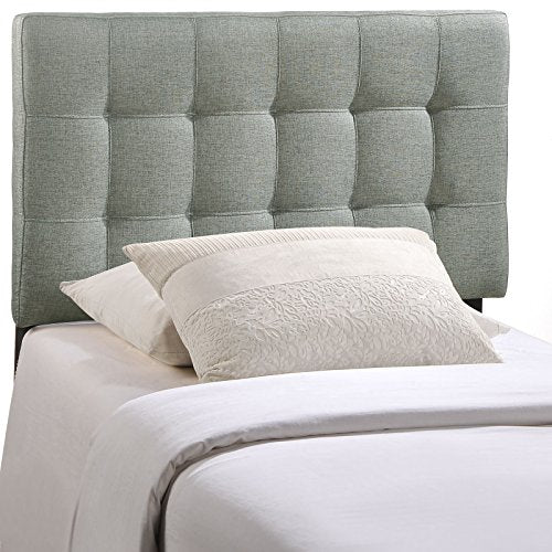 Modway Lily Tufted Linen Fabric Upholstered Twin Headboard in Gray - color: Gray, size: Twin