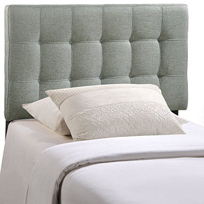Modway Lily Tufted Linen Fabric Upholstered Twin Headboard in Gray - color: Gray, size: Twin