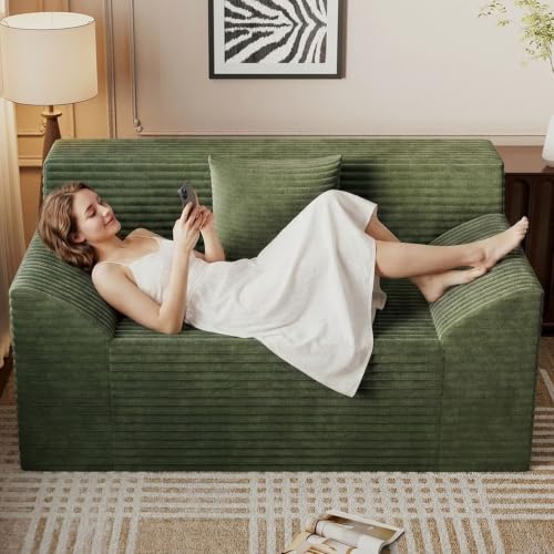 42" Boneless Oversized Chair with Side Pocket, Sofa Small Single Couch in a Box, Deep Seating Boneless Chair for Bedroom Living Room Office Apartment, No Assembly, Green - color: Green, size: 42'' Style 4