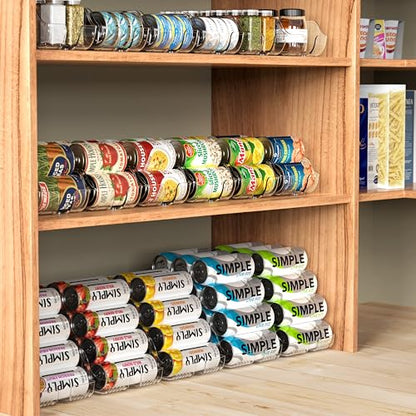 Simple Houseware 4-Pack Assorted Can Organizer for Refrigerator/Pantry | Clear, Set of 4 - size: 4 Pack, style: Mixed