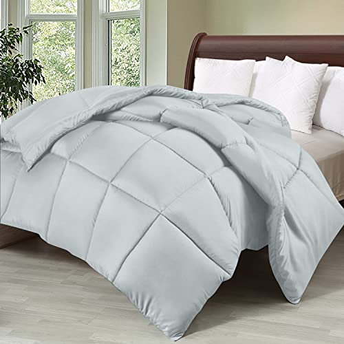 Utopia Bedding Twin Comforter, Duvet Insert, Light Grey, 64 x 88 Inches | Soft and Fluffy Down Alternative Bed Comforter, All Season, Breathable, Corner Tabs, Box Stitched, Durable, Machine Washable - color: Light Grey, size: Twin