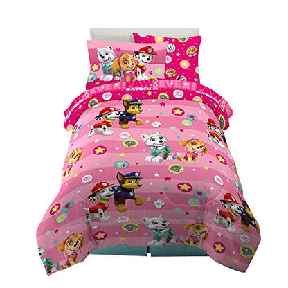 Paw Patrol Girls Kids Bedding Super Soft Comforter and Sheet Set with Sham, 5 Piece Twin Size, (100% Officially Licensed Nickelodeon Product) By Franco - color: Paw Patrol Girls, size: Twin