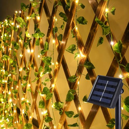 Solar Pothos String Lights, 33Ft 100LED Vines with Lights Warm White - color: Pothos, size: 33Ft*1pack