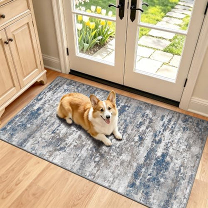 Entryway Runner Rug 2x4ft,Non Slip Carpet Runner,Multi | Machine Washable Runner Rug with Silicone Backing; Stain Resistant Surface for Entryways, Kitchens and High Traffic Areas - color: Abstract-multi, size: 2' x 4' (Runner)