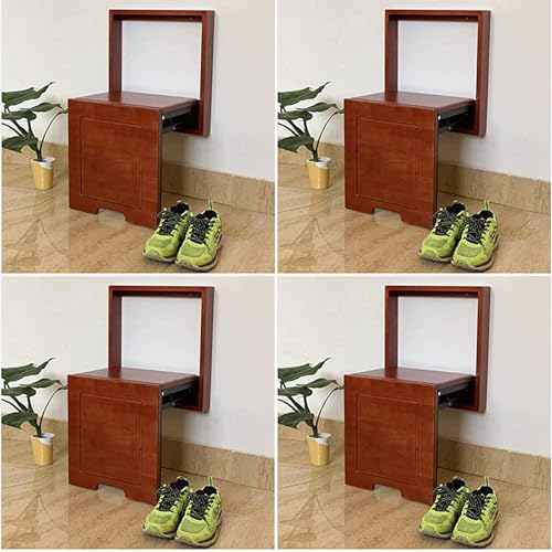 Wall-Mounted Folding Chairs,Solid Wood Wall Chair Change Shoe Bench，can be Stored Without Occupying Space Applicable Scene Living Room - Bedroom - Aisle - Bathroom Etc - color: D