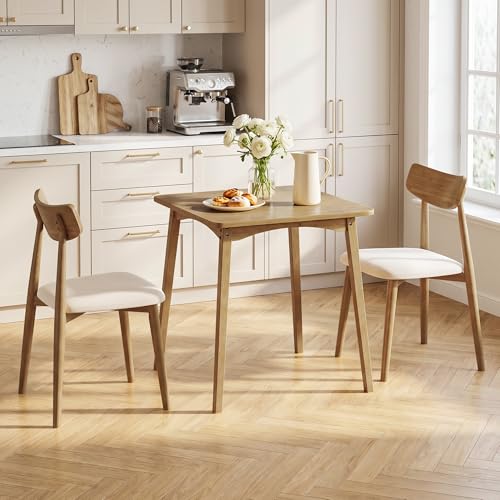 Bamboo Dining Table, Small Kitchen Table for 2, 27.6" Square Dining Tables for Small Space, Easy Assembly, Dinner Table for Dining Room, Living Room, Kitchen, Office(Brown) - color: Brown
