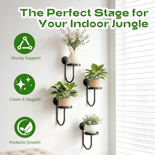 Hanging Planters for Indoor Plants with Garden Shears, 4 Pack Modern Wall Plant Holder & Plant Hanger Indoor, Metal Hanging Planter Set, Window Hanging Plant Holder & Plant Hanger for Home Decor