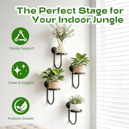 Hanging Planters for Indoor Plants with Garden Shears, 4 Pack Modern Wall Plant Holder & Plant Hanger Indoor, Metal Hanging Planter Set, Window Hanging Plant Holder & Plant Hanger for Home Decor