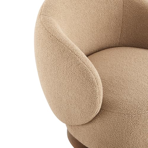 KISLOT Swivel Barrel Accent Chair, Boucle Fabric, Sand, 1-Pack | Modern Style, Upholstered, for Living Room/Bedroom/Waiting Room - color: Sand, size: Pack of 1