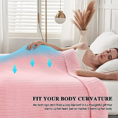 L'AGRATY Knitted Weighted Blanket - 48"x72" 12lbs Cooling Chunky Knit Heavy Blanket for Adults Braided Crochet Throw Thick Cable Yarn Knit Decorative No Beads Evenly Weighted Machine Washable | No Beads Evenly Weighted Machine Washable Chunky Braided Croc