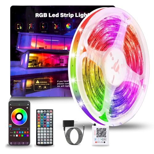 NBBUFF 50FT RGB Led Lights for Bedroom with Remote & App Control Music Sync | 1*50FT Led Strip Lights Color Changing, Dimmable Led Light Strip, Led lights for Room Decor Ambient Lighting Indoor - size: 50 ft