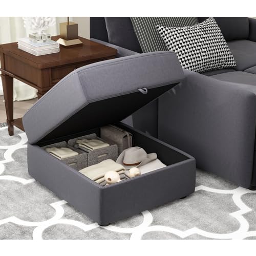 COMHOMA Convertible Sectional Sofa Couch Free Combination L/U Shaped Sofa with High Density Memory Foam Modular Oversized Cloud Couch for Living Room, Apartment and Small Space 6 Seaters - size: 4+2M