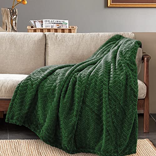 Inhand Fleece Throw Blanket, Super Soft Flannel Cozy for Adults, Washable Lightweight for Couch, Sofa, Bed, Office, Warm Plush for All Season, Green, 50"×60" - color: A-green, size: Throw/Travel-50x60 IN