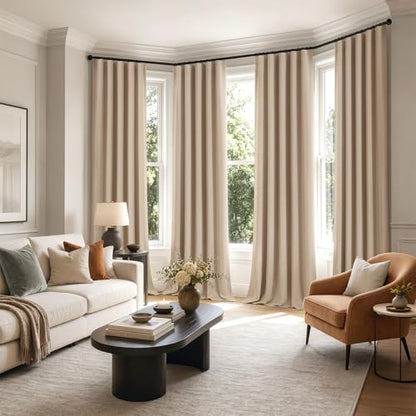 MIULEE Beige Pinch Pleat Blackout Curtains 40x102 Inch Length 2 Panels Set | Back Tab Rod Pocket Pleated, Thermal Insulated, Bedroom Living Room Darkening Drapes, Soundproof Curtains with Hooks - color: Beige, size: 40"W x 102"L (Pack of 2)