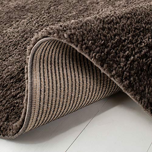 SAFAVIEH August Shag Collection 3' Round Brown AUG900T Solid 1.2-inch Thick Area Rug - color: Brown, size: 3' (Round)