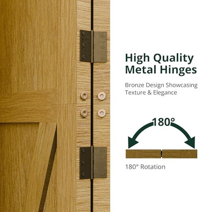 4 Panel Folding Room Divider, Solid Wood Privacy Screen, Freestanding Partition Wall, Temporary Wall for Home/Office/Bedroom/Restaurant, Natural - color: Natural