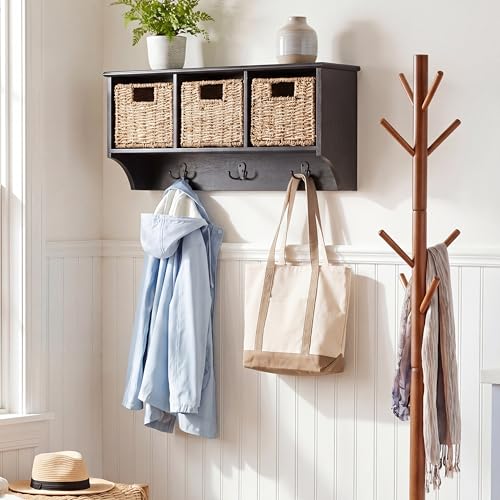 Safavieh Home Collection Finley Hanging 3 Basket Wall Rack - color: Black