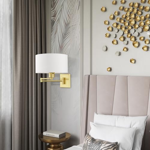 Livex Lighting 40036-12 Arm Wall Lamps 1-Light Fixture, Brass - color: Satin Brass