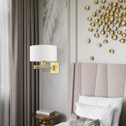 Livex Lighting 40036-12 Arm Wall Lamps 1-Light Fixture, Brass - color: Satin Brass