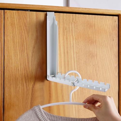 Zorfeter 1 PCS Over The Door Hanger, Foldable Drying Rack 10 Ridges, White | Heavy Duty Space Saving, For Laundry Bedroom Travel - color: White
