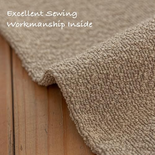 Decorative Throw Pillow Covers 26x26 Inch Pack of 2,Textured Boucle Neutral Cushion Cases for Bed Couch Sofa, Accent Mordern Farmhouse & Minimalist Home Decor (Oatmeal Beige) GE03-26 - color: Oatmeal Beige, size: 26" x 26" (Pack of 2)