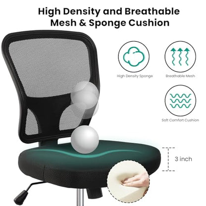 Armless Drafting Chair Tall Office Chair Adjustable Height High Back Ergonomic Desk Chair Drafting Stool Rolling Bar Stools Chairs with Footrest and Wheels - color: Black