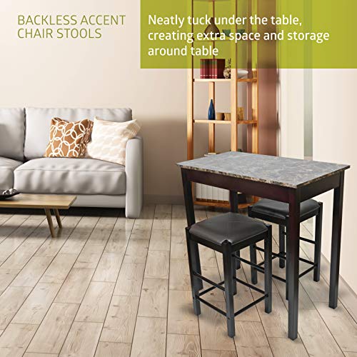 Pearington Remington High Top Counter Height Bar and Pub Table Set with 2 Chairs, Dark Espresso - color: Dark Espresso