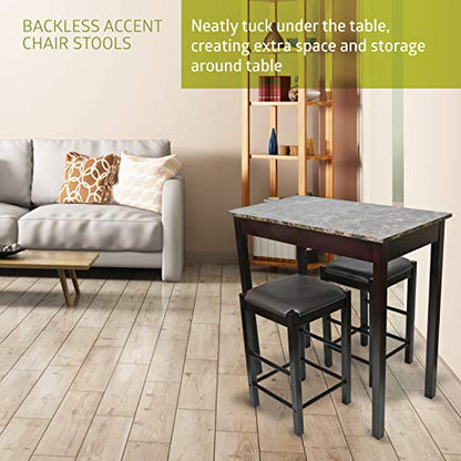 Pearington Remington High Top Counter Height Bar and Pub Table Set with 2 Chairs, Brown - color: Brown