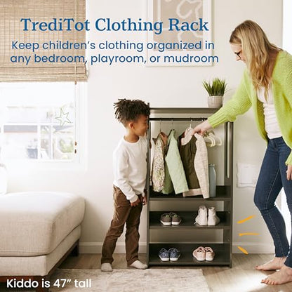 ECR4Kids TrendiTot Clothing Rack with Adjustable Shelves, Kids Wardrobe, Grey Wash - color: Grey Wash