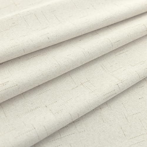 KOUFALL 64 Inch Length Linen Blackout Curtains for Bedroom 2 Panels Set Back Tab Rod Pocket Black Out Curtains 42x64 in Long - color: Cream Beige, size: 42"W x 64"L (Pack of 2)