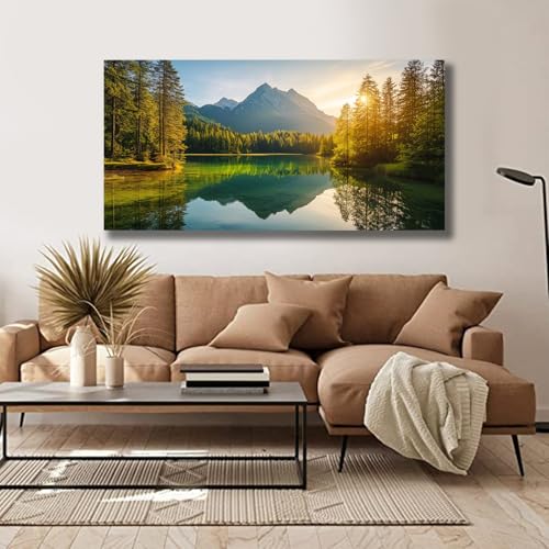 Yuaxker Large Nature Pictures Wall Decor Green Landscape Posters Modern Inspirational Wall Art Trendy Wall Prints Artwork for Living Room Bedroom Dining Room Office Home Decor 30x60inch - color: Green, size: 30"x60"