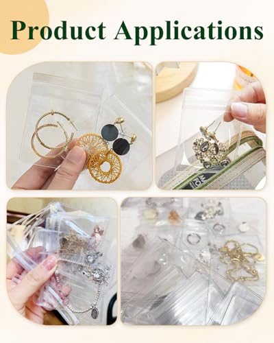 Jewelry Pouches Clear Travel PVC Jewelry Organizer, 100Pcs for Earrings Rings Necklaces Organizer bags - color: 100Pcs Earrings Bag 2.37x3.15 in