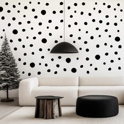 TaoBary 15 Sheet 300 Pcs Irregular Polka Dot Boho Wall Decals,Black | Removable Modern Vinyl Boho Wall Stickers Terrazzo Pattern for Playroom Bedroom - color: Black
