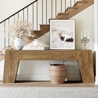 78-Inch Extra Long Sofa Console Table, Natural Oak Brown | Large Farmhouse Wood Behind Couch Table, Modern Accent Entrance Table for Entryway Foyer Living Room Hallway Home - color: Natural Oak