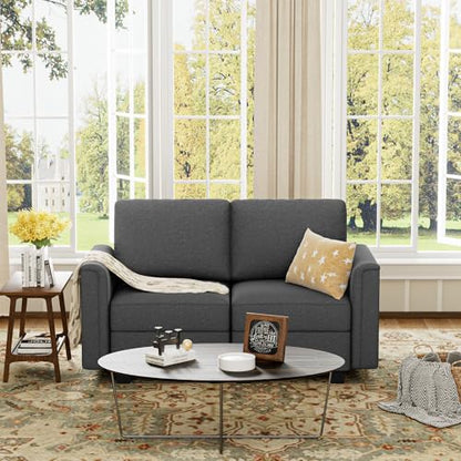 60" Modular Sectional Sofa with Hidden Storage, Convertible U Shaped 2 Seat Sofa Couch with, Comfy Upholstered Couches for Living Room, Apartment, Office,Bedroom