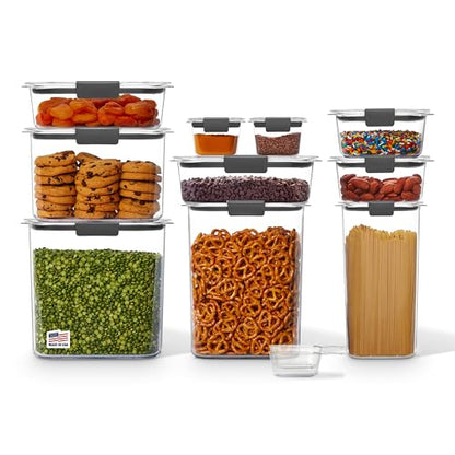 Rubbermaid Brilliance Pantry 10 Piece Set, Clear and Airtight Food and Pantry Storage Containers - size: Assorted Sizes (20-Piece)