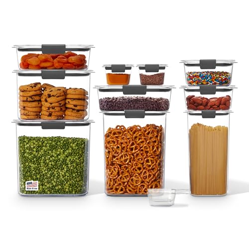 Rubbermaid Brilliance Pantry 10 Piece Set, Clear and Airtight Food and Pantry Storage Containers - size: Assorted Sizes (20-Piece)