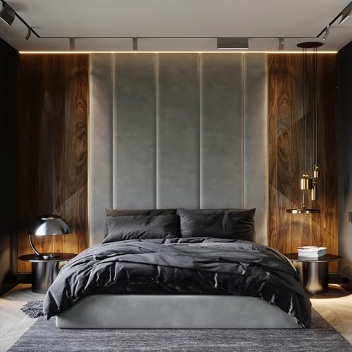 Upholstered Wall Mounted Headboard King | Padded Wall Panels Vertical - size: King (U.S. Standard)